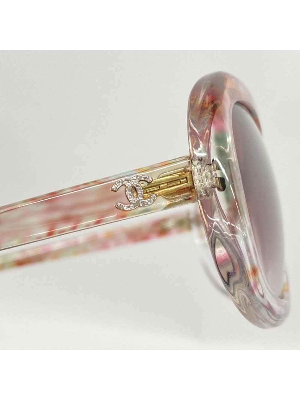 Chanel Sunglasses Acetate Clear Multicolor Silver Eyewear - Picture 6 of 9